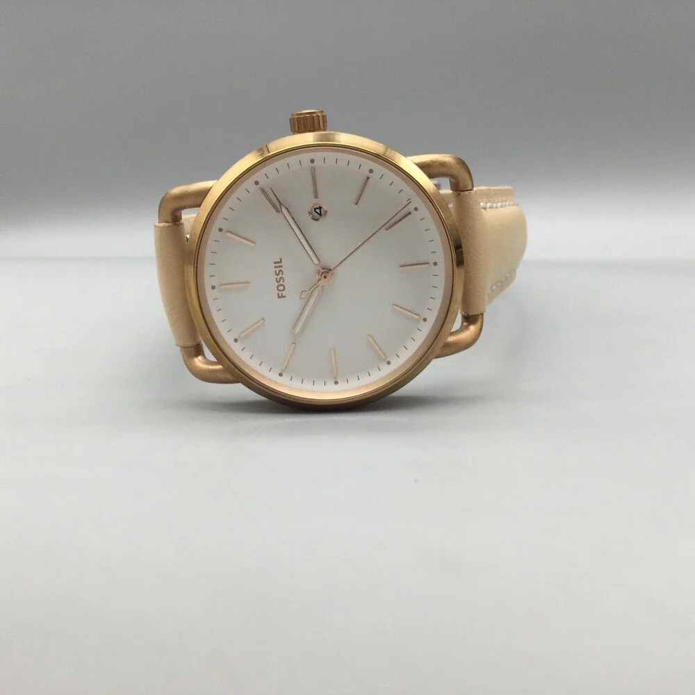 Fossil Commuter Womens Watch 42mm Date Brown Leather ES4335 New Battery